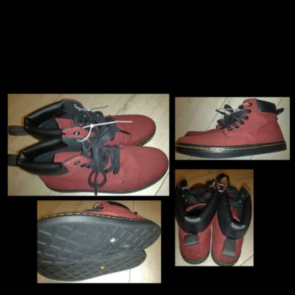 Dr Martens Maelly Maroon Canvas Boots Womens Size 7 - Picture 1 of 1